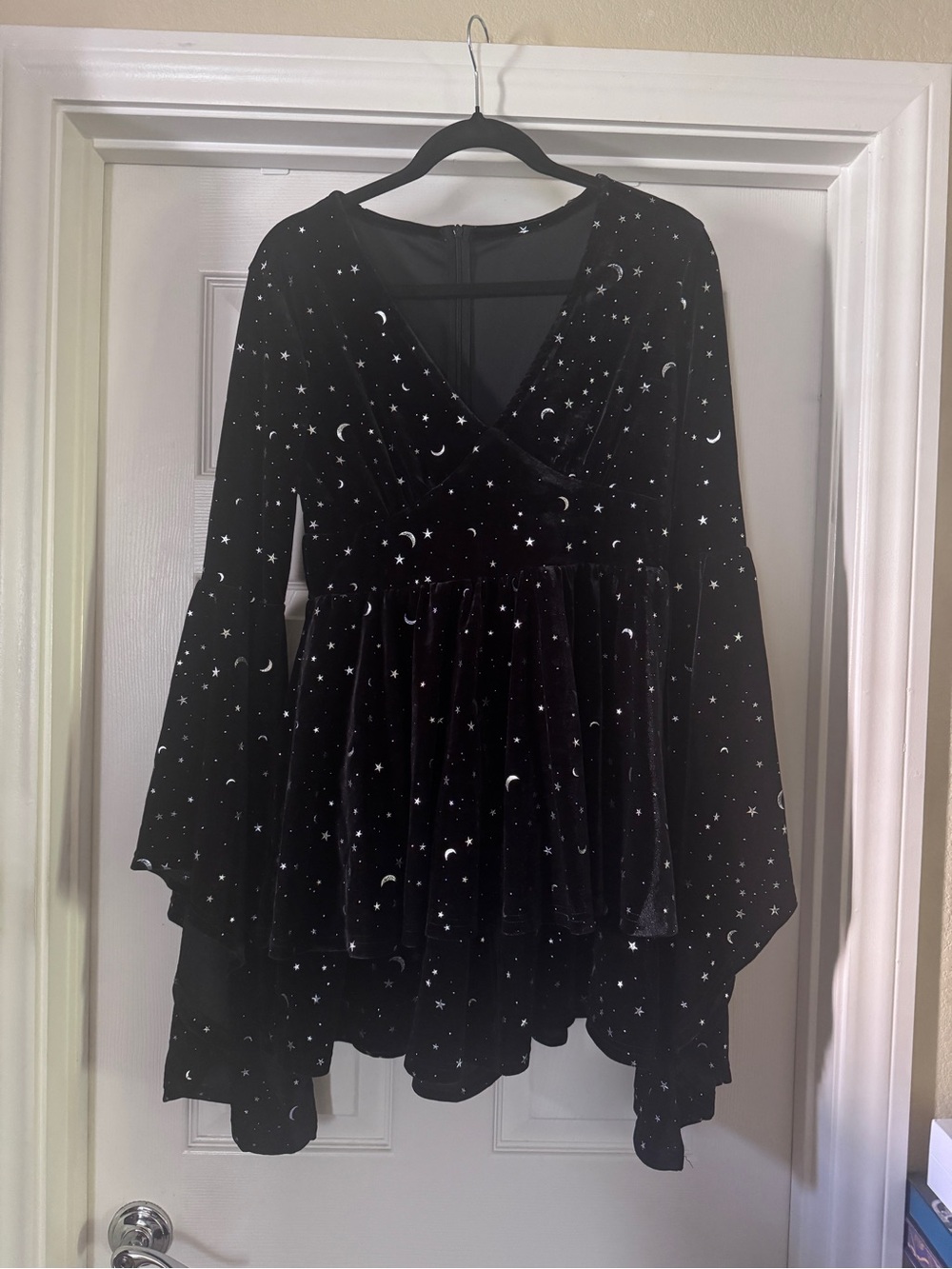 Cider Black Velvet Moon & Star Romper Dress - Picture 2 of 10